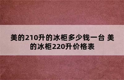 美的210升的冰柜多少钱一台 美的冰柜220升价格表